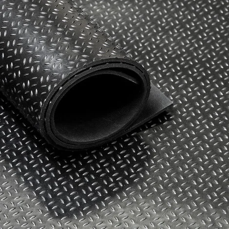 Gomma in rotolo - Motivo a mini diamante - 3 mm - Largo 120 cm - Per metro lineare