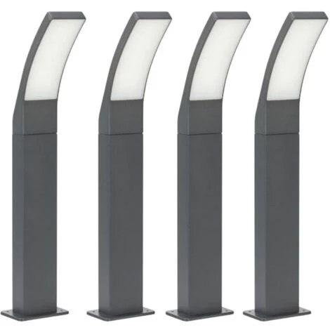 Set di 4 colonnine LED 12.5W Curve 1000Lm Eq 70W 60cm