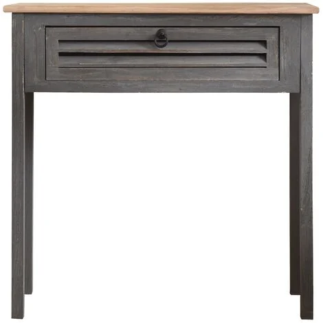Rebecca Mobili Tavolo Consolle Scrittoio 1 Cassetto Legno Blu Vintage 75x75x30,5