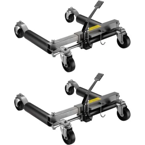 Carrelli sposta auto con cric idraulico 2x Portata 680kg l’uno Per pneumatici larghi max 30cm