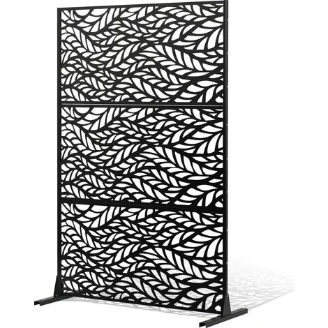 VEVOR Pannelli per Privacy in Metallo 120x50,8x183 cm Schermi Pannelli per Privacy allAperto, Fendivista Divisorio per Esterno Indipendente con Supporto, Recinzione Decorativa 3 Schermi da Giardino