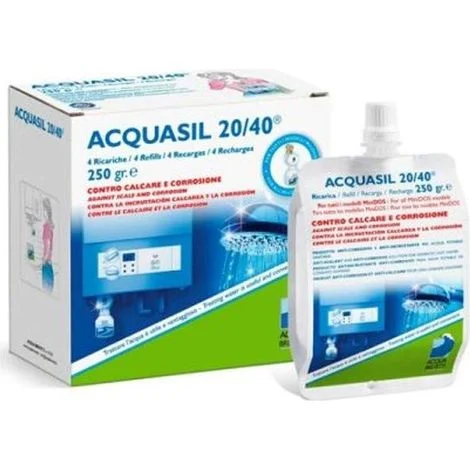 Acquasil 20/40 ricarica conf. 4x250 gr anticalcare minidos PC200 acquabrevetti