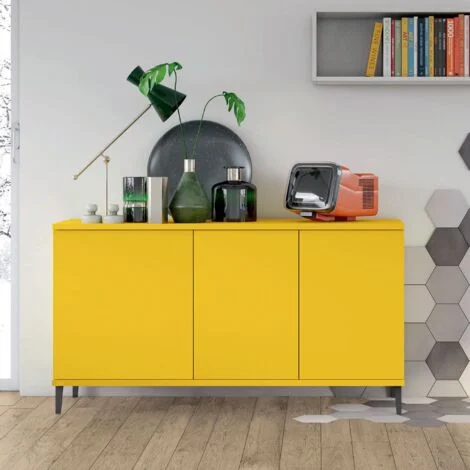 Madia moderna 3 ante Cloe con piedini 15 colorazioni