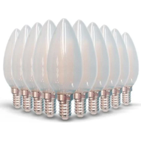 Set di 10 lampadine a LED E14 opache 4W eq 40W 470lmTempérature de Couleur: Bianco caldo 2700K