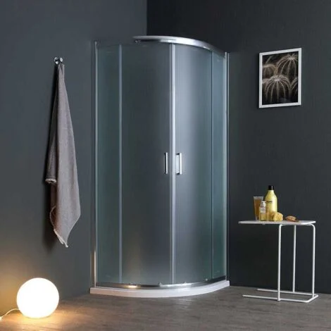 Box Doccia Angolare Semicircolare 80X80 Cristallo SatinatoGiada