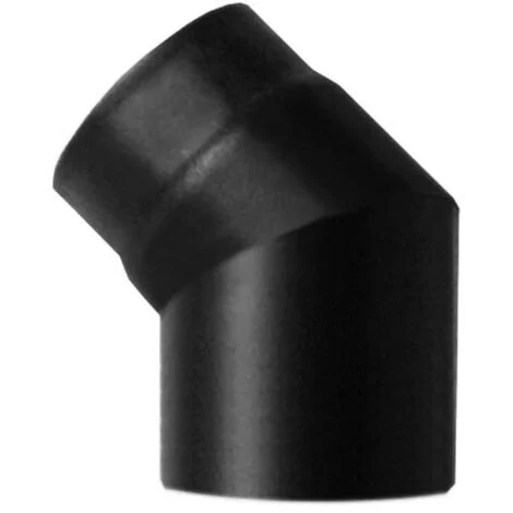 Curva 45 DN 150 smaltato verniciato 600 gradi per stufa a legna tubo nero acciaio sce Made in Italy