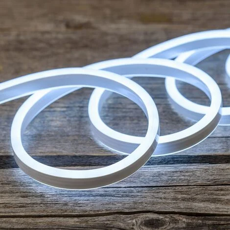 Striscia Led con Effetto Neon IP65 Esterno 12V Flessibile Tagliabile Luce Fredda