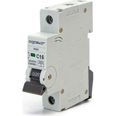 INTERRUTTORE MAGNETOTERMICO 16A 1P CURVA C 220V 1 Modulo Guida Din