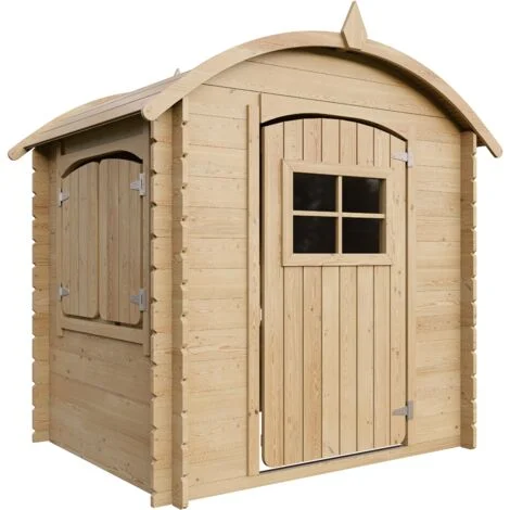 Casetta legno per bambini - Casetta giocattolo per bambini - L112xL146xA145cm/ 1,1m2 - Casetta da gioco da esterno - Casetta da giardino Timbela M505-1
