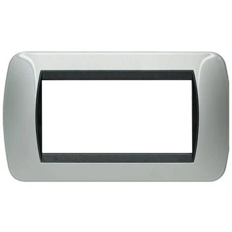 Bticino Living International placca 4 moduli alluminio L4804AL