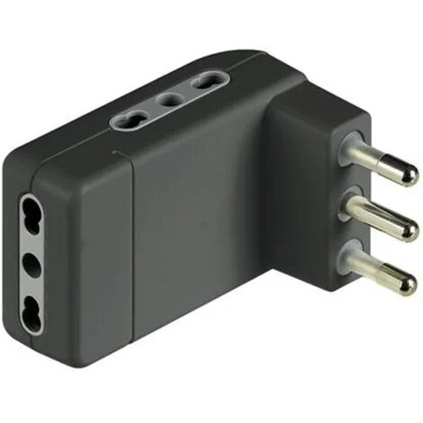 Adattatore Bticino salvaspazio Corner 3 prese bipasso e spina 16A antracite S3606GE
