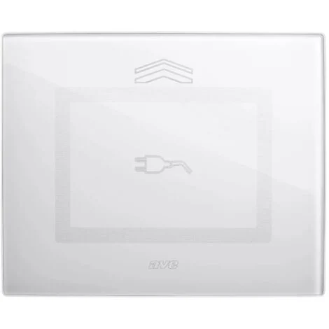Placca Ave Touch in vetro 3 moduli scivolamento per prese Sistema 44 Bianco finitura lucida 44PVTCS3