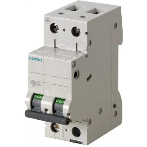 Interruttore magnetotermico Siemens 2P 20A 6kA tipo C 2 moduli 5SL62207BB