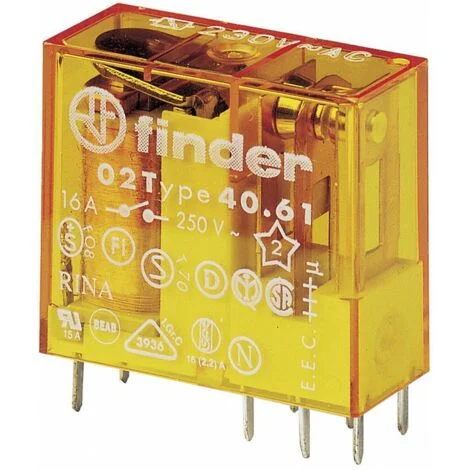Mini Relè Finder 1 scambio 16A bobina 12VAC alternata 406180120000