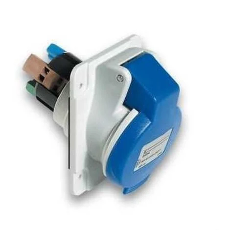 Presa Schneider industriale incasso 2X16A+T 230V blu PKY16F423