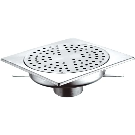 Piletta da pavimento sifonata in inox, cm 20x20