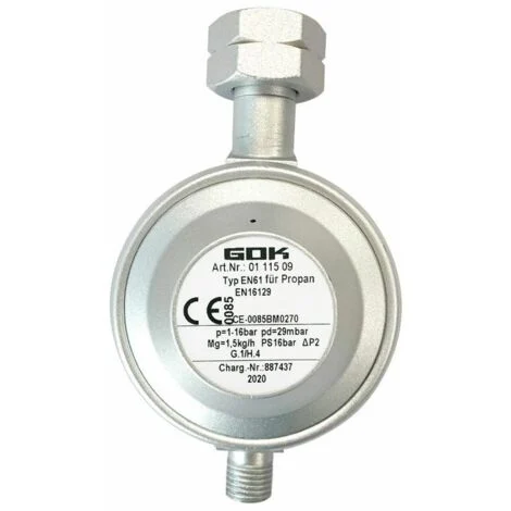 Regolatore gas 30Mbar 1,5 kg attacco italia