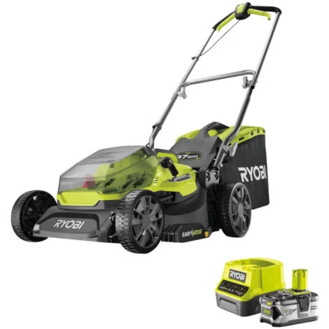 tagliaerba a batteria ryobi "ry18lm37a-140" taglio 37cm 18v, batteria 4ah inclusa