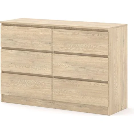 Cassettiera MAJA S6 120 cm rovere cremona con 6 cassetti