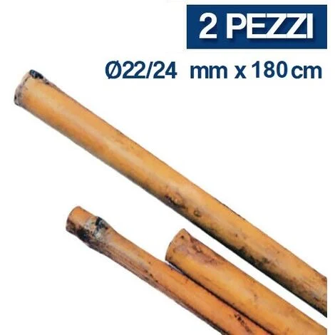 2 PZ TUTORE CANNA BAMBU BAMBOO SOSTEGNO ORTAGGI H CM 180 D MM 22/24 (17688/2)