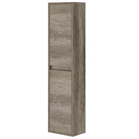 Colonna bagno sospesa H. 140 cm 2 ante serie Oasi rovere in kit di montaggio