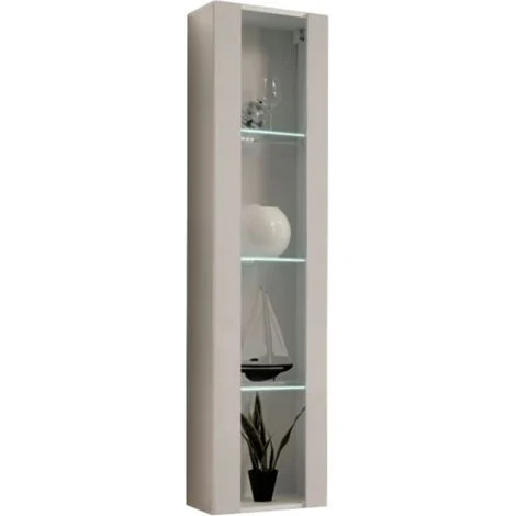 Vetrina FLY – Cashmere opaco – 1 porta a vetro con LED integrato