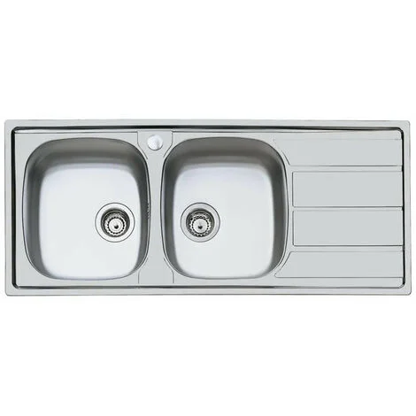 Foster - Lavello Cucina In Acciaio Inox Ad Incasso S1000 116 Cm 2 Vasche A Sinistra