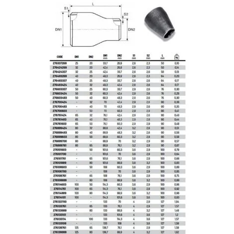 Riduzione concentrica ø48,3 x 42,4 in acciao a saldare 276483424