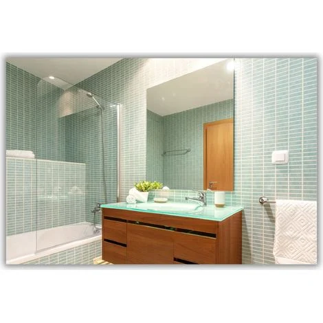 Specchio classico senza cornice color argento 100x80 cm, lucido