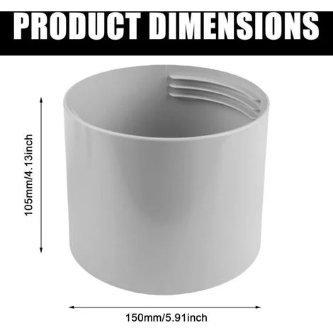 Adattatore di scarico per condizionatore portatile – 150 mm – raccordo universale in plastica rigida per tubo di scarico