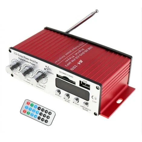 Amplificatore Audio Bluetooth 12V Mini 2 Canali Auto 20wRMS Telecomando BT-120