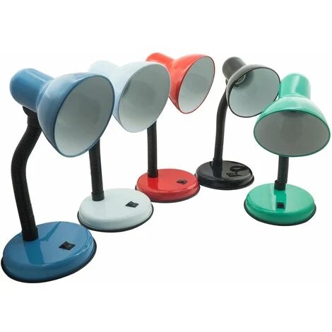 Lampada Scrivania Colorata Attacco E27 Luce Tavolo Orientabile Corpo Flessibile