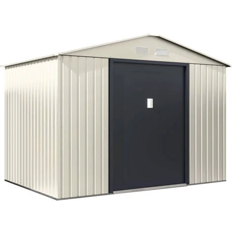 Casetta da giardino in metallo "Nebraska" - 5,30 m² - Beige/Grigio antracite
