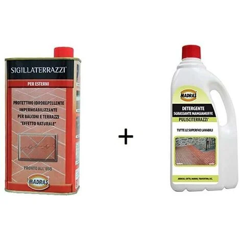 Madras Kit Sigillaterrazzi PROTETTIVO IDROREPELLENTE IMPERMEALIZZANTE ANTIVEGETATIVO