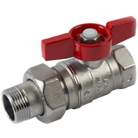 Valvola a sfera Giacomini F/M 1/2 con maniglia a farfalla rossa R259X003