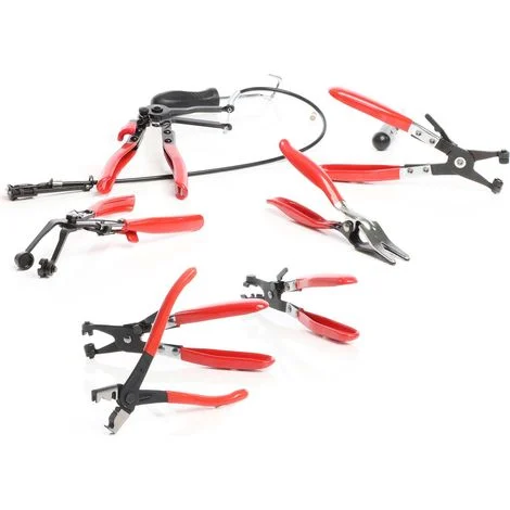 XPOtool Set di pinze per fascette stringitubo Serraggio tubi 9 pz. Attrezzi con morsetti Officina