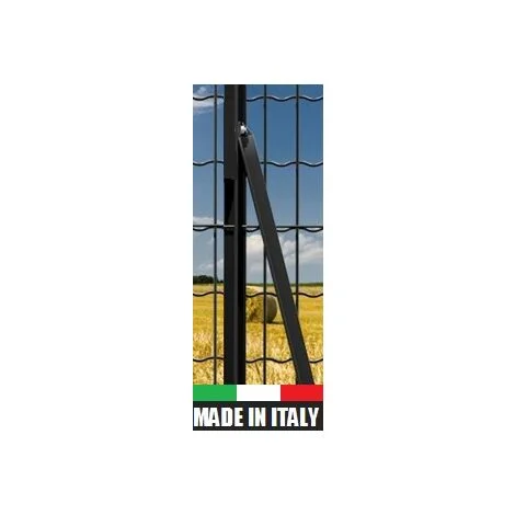 Saetta a "L" in Ferro Plastificato Antracite - Altezza 120 cm - per Sostegno Paletti Recinzione