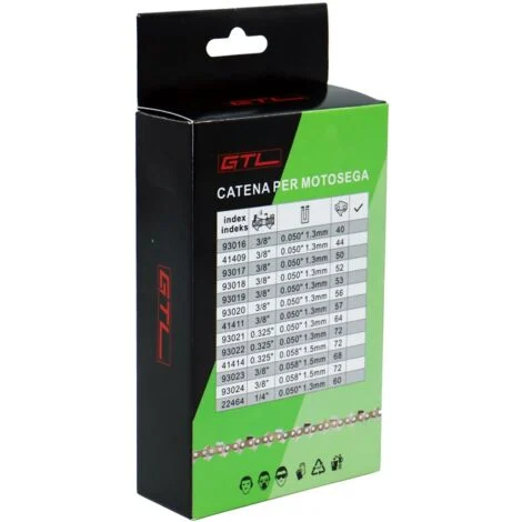 Catena per motosega - passo 3/8 - spessore 1,3 mm - 53 maglie