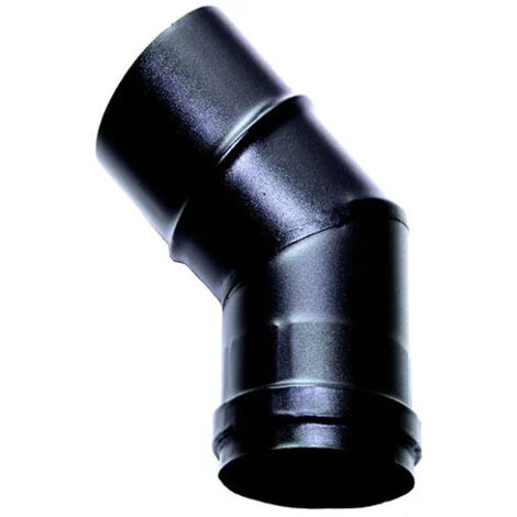 Curva 45 canna fumaria DN 100 smaltato verniciato 600 gradi per stufa a pellet o legna tubo nero acciaio sce Made in Italy