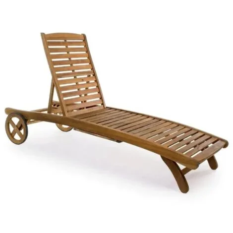 Lettino in Legno di Acacia Per Esterno cm 195x66 modello Noemi