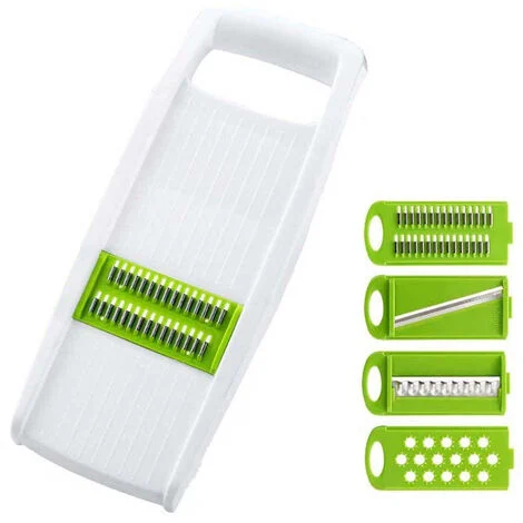 Mandolina Tagliaverdure Affettatrice Manuale Multifunzione 4 Lame Cucina Taglia