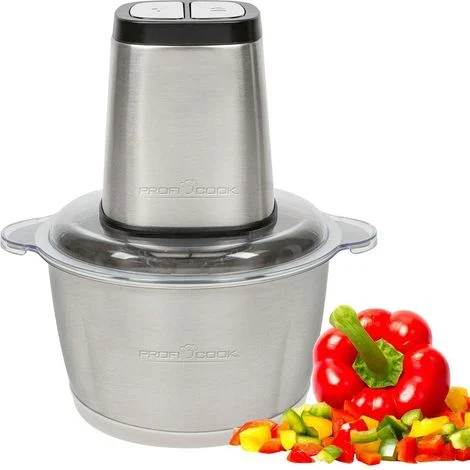 ProfiCook Tritatutto elettrico con funzione tritaghiaccio, tagliaverdure con contenitore in acciaio inox da 1.7 litri, con lama combinata, PC-MZ 1227
