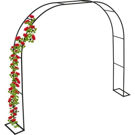 Relaxdays Arco per Rose Rampicanti da Giardino, Sostegno per Piante, HLP: 210x280x40 cm, Supporto Edera, Acciaio, Nero