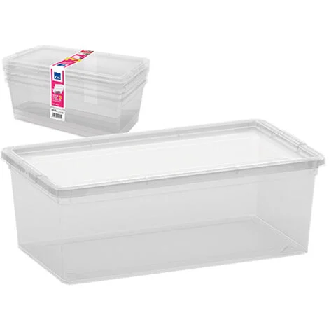 Set 3 Contenitori in Plastica Trasparente C-Box XS