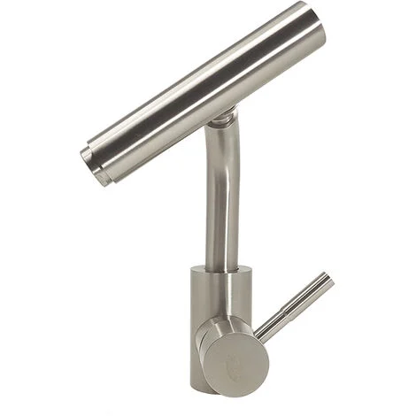 Rubinetto Cucina Flessibile Grigio Satinato Miscelatore Lavandino Girevole s9008