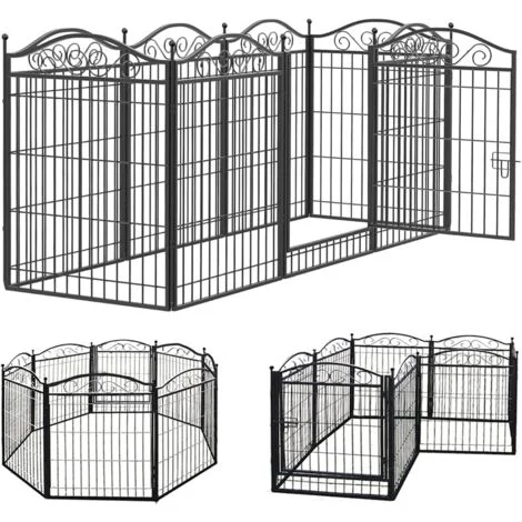 Recinzione Recinto per Cani Box per Cani Esterno Interno in Metallo per Cane Cucciolo Coniglio Grande 8 Pannelli