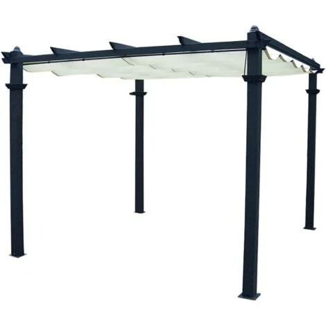 Gazebo Illinois 3x4 mt struttura in alluminio e top in poliestere da giardino esterno
