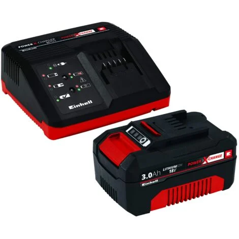 Starter Kit Batteria e Caricabatterie Fast Einhell Power-X-Change 18V / 3.0Ah