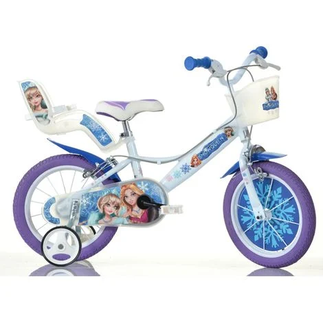 Bicicletta per Bambina 14 Pollici Snow Queen 3 4 5 6 Anni con Rotelle