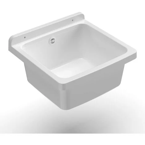 Lavatoio 40 cm Pilozzo a Parete Mini in Resina Bianco
